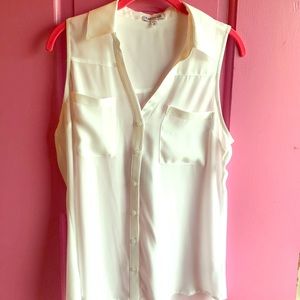 Express - White Sleeveless Portofino Blouse
